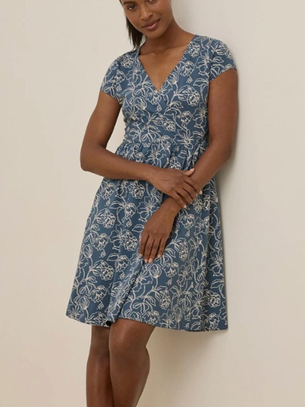 Pact Organic Fit and Flare Crossover Dress